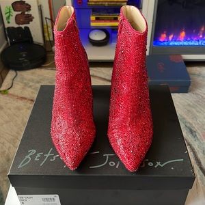 Betsey Johnson Red Cady Boots